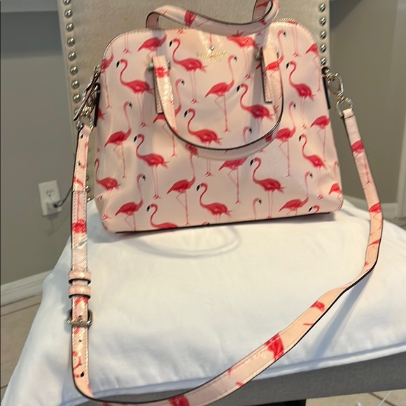 Kate Spade Pink Satchel with Flamingo Print - Picture 4 of 4